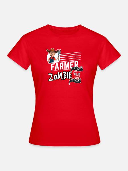 Farmer by day Zombie by night - Bauer - Frauen T-Shirt - Rot