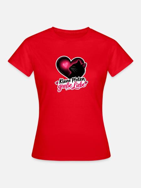 Kleine Pfoten große Liebe - Frauen T-Shirt - Rot