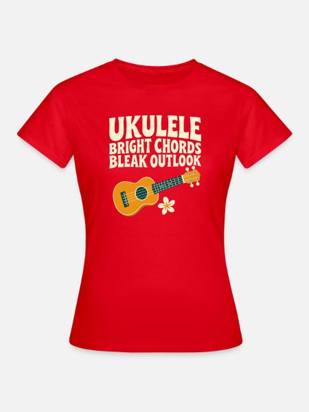 Lustiger Ukulele-spieler Dunkler Humor - Frauen T-Shirt - Rot