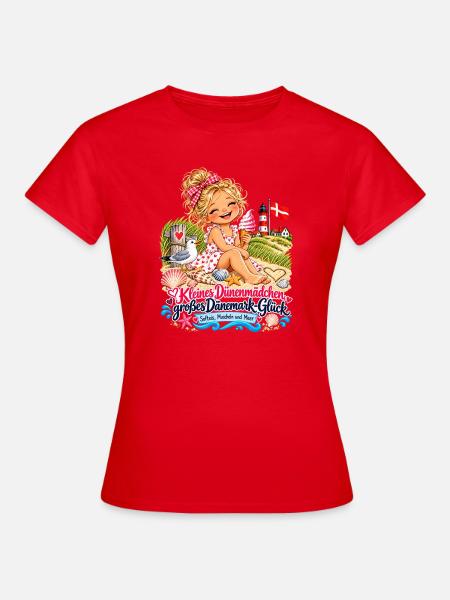 Dünenmädchen Dänemark-Glück - Frauen T-Shirt - Rot