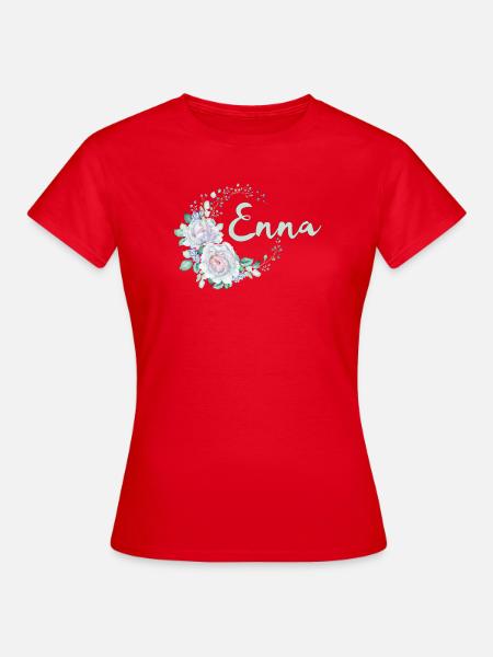 Enna Blütenname Aquarell - Frauen T-Shirt - Rot