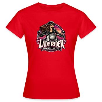 Lady Rider Motorradheldin - Frauen T-Shirt - Rot - Vorne - AI Model Female 172 dark (172cm)