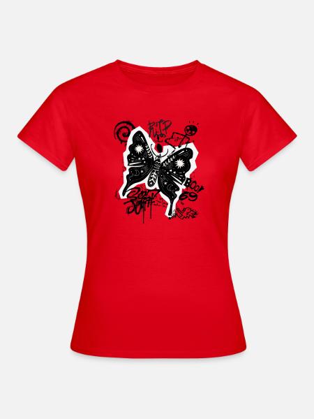Mystischer Schmetterling Grunge - Frauen T-Shirt - Rot