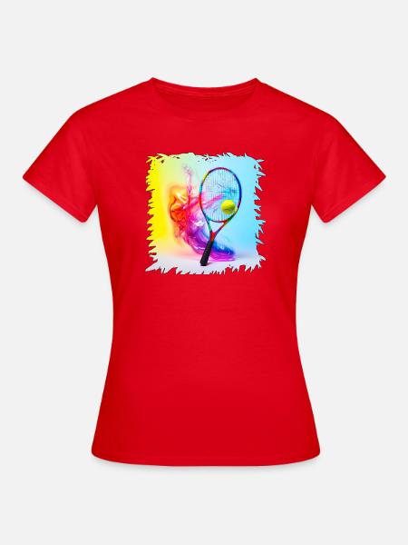 Farbenexplosion Tennisracket - Frauen T-Shirt - Rot