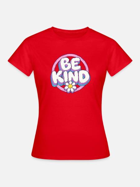 Be Kind Retro Blüten Logo - Frauen T-Shirt - Rot