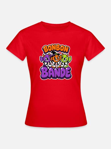 Bonbon Bande - Halloween Süßigkeiten - Frauen T-Shirt - Rot