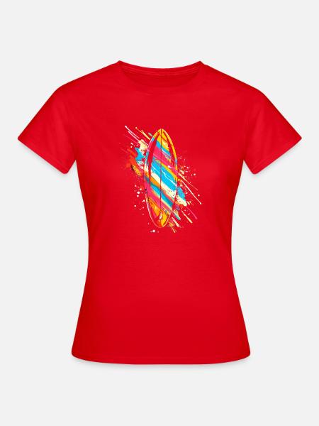 Surfbrett Graffiti - Frauen T-Shirt - Rot