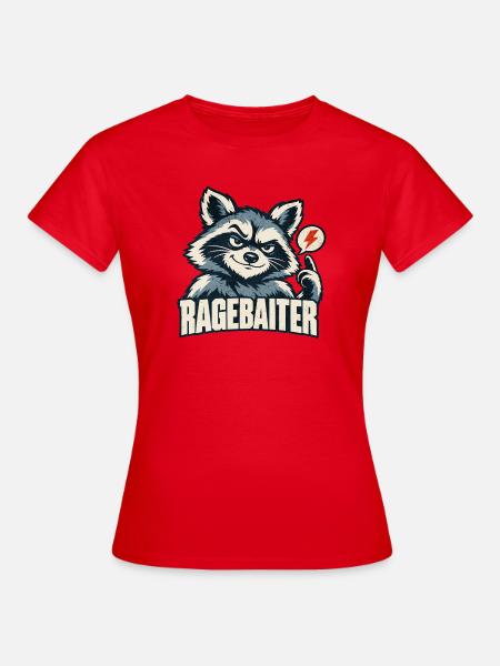 Ragebaiter Waschbär Ragebait Jugendwort 2026 - Frauen T-Shirt - Rot