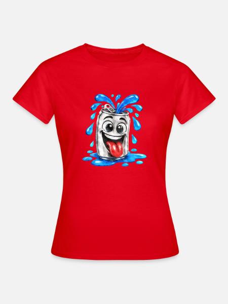 Spritzender Dosenfreund - Frauen T-Shirt - Rot