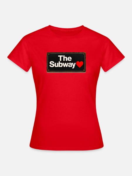 Subway Heart Retro-Schild - Frauen T-Shirt - Rot