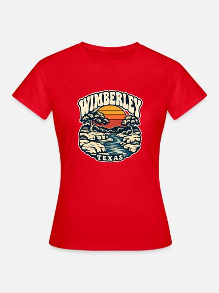 Texas Wimberley Sonnenuntergang Fluss - Frauen T-Shirt - Rot