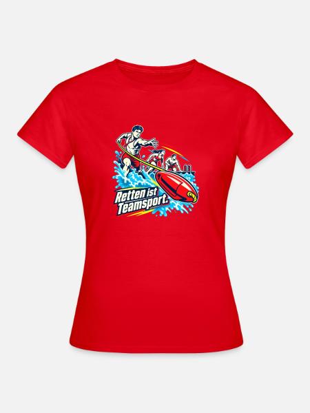 Rettungsschwimmer Wasserrettung Lifeguard Team - Frauen T-Shirt - Rot