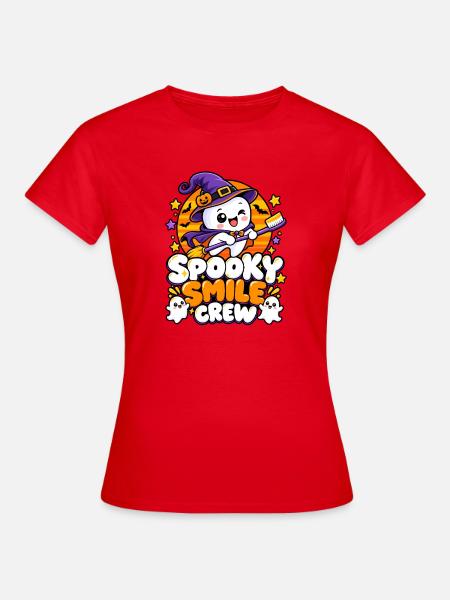 Spooky Smile Crew Halloween - Frauen T-Shirt - Rot
