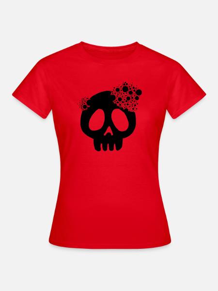 Schwarzer Schädel und Auflösung - Frauen T-Shirt - Rot