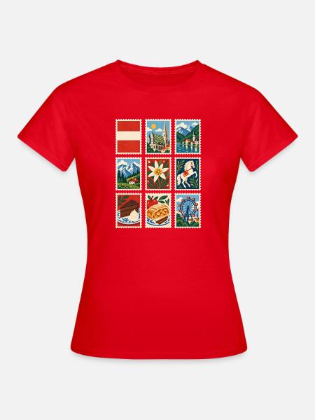 Österreich Briefmarken - Frauen T-Shirt - Rot