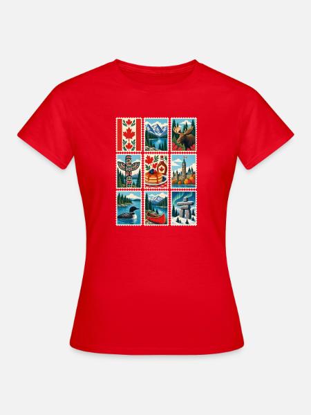 Kanada Briefmarken - Frauen T-Shirt - Rot