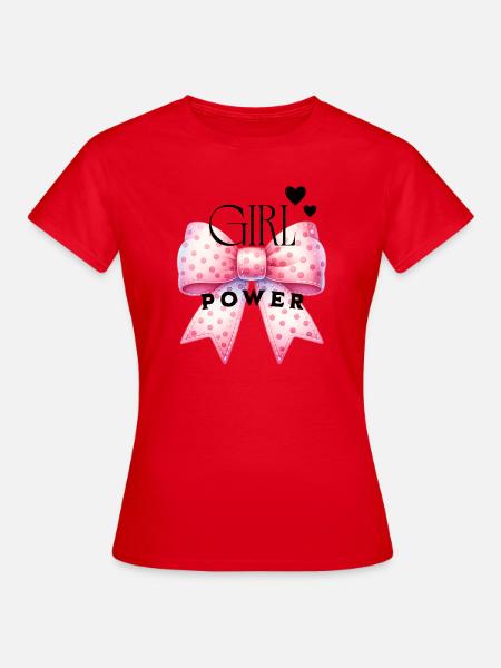 Girl Power - Schleife - Frauen T-Shirt - Rot