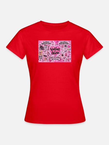 Vielfalt ist Stärke Herzdesign - Frauen T-Shirt - Rot
