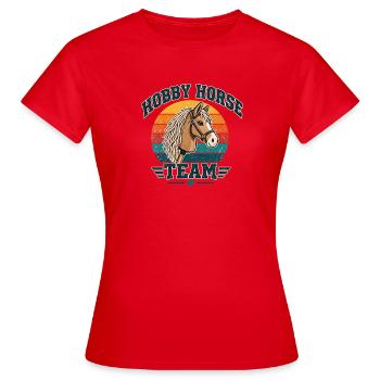 Hobby Horse Team Vintage Retro - Frauen T-Shirt - Rot - Vorne - AI Model Female 172 dark (172cm)