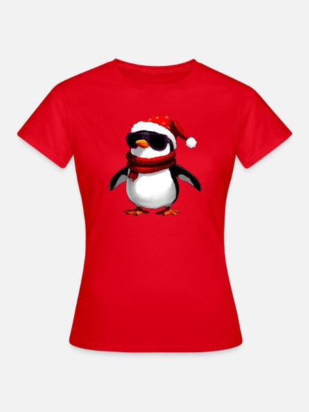 Coole Pinguine Weihnachten - Frauen T-Shirt - Rot