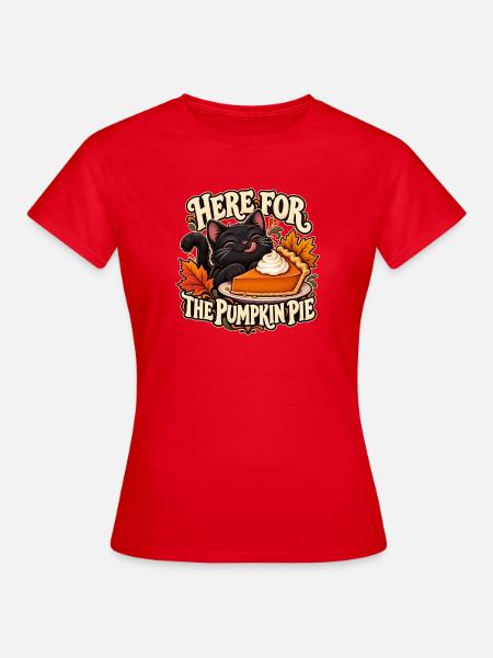 Hier für den Kürbiskuchen - Frauen T-Shirt - Rot