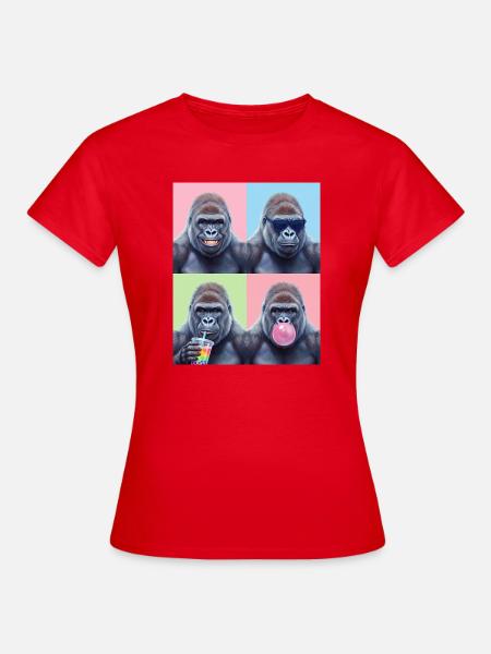 Gorillas Gorilla - Frauen T-Shirt - Rot