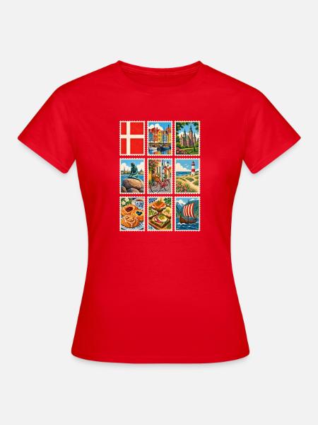 Dänemark Briefmarken - Frauen T-Shirt - Rot