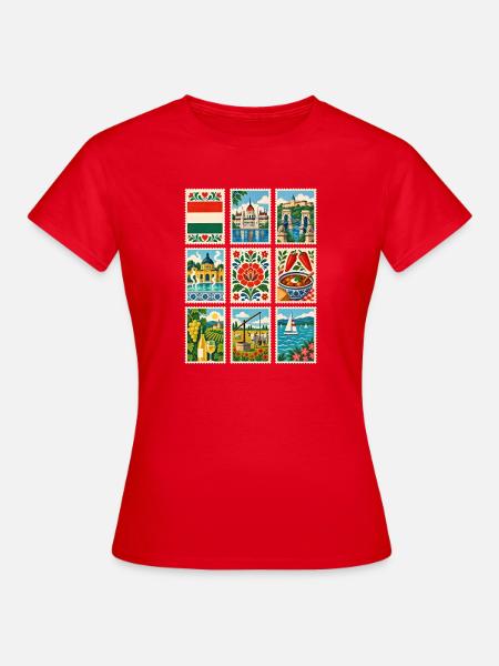 Ungarn Briefmarken - Frauen T-Shirt - Rot