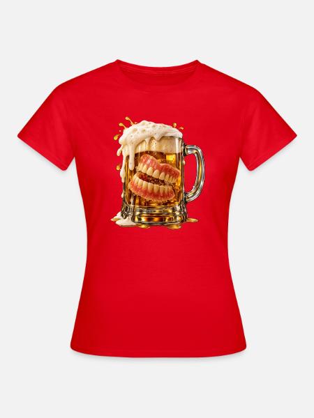 Bier, das lacht. - Frauen T-Shirt - Rot