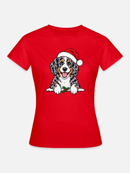 Weihnachten Aussiedoodle - Frauen T-Shirt - Rot