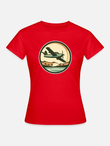 Flugzeug - Frauen T-Shirt - Rot
