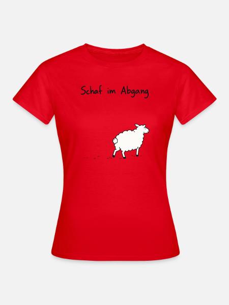 Schaf im Abgang - Frauen T-Shirt - Rot