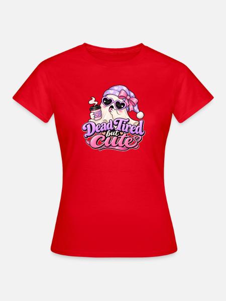 Dead Tired but Cute Halloween - Frauen T-Shirt - Rot