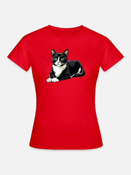 Tuxedo-Katzen-Legen - Frauen T-Shirt - Rot