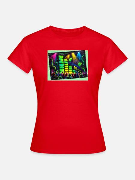 Bunte Disco-Vibes - Frauen T-Shirt - Rot