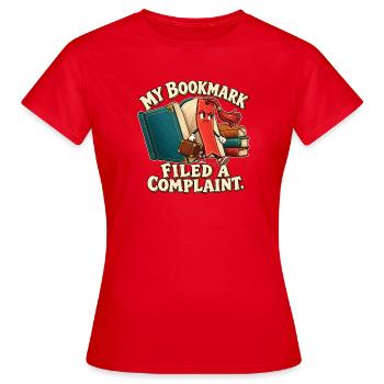 Lesezeichen mit Beschwerde - Frauen T-Shirt - Rot - Vorne - AI Model Female 172 dark (172cm)