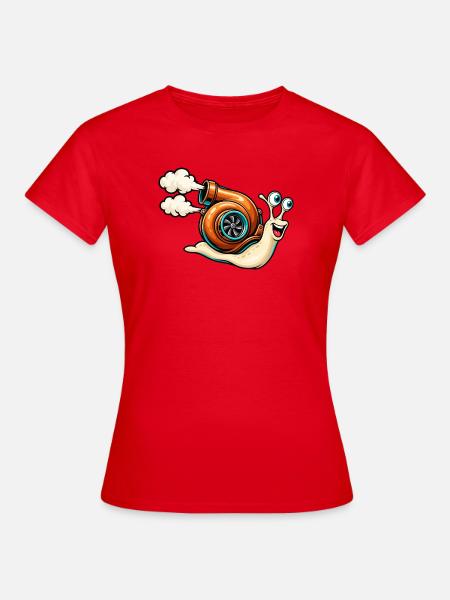Turbo-Schnecken-Zeichentrickmotor - Frauen T-Shirt - Rot