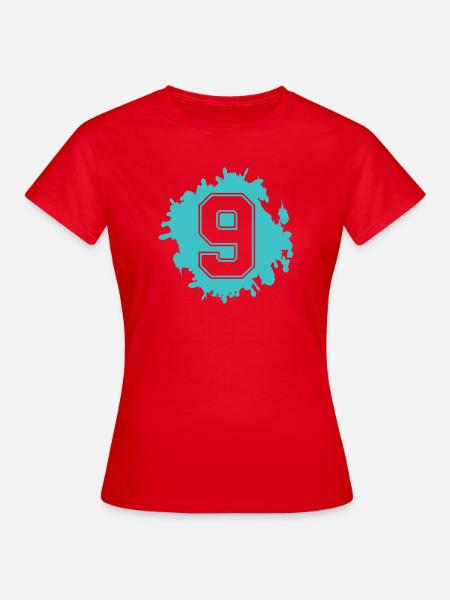 Neun im Neon-Splash - Frauen T-Shirt - Rot