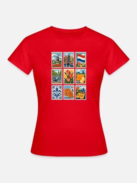 Niederlande Briefmarken - Frauen T-Shirt - Rot