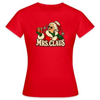 Mrs Claus Vintage Weihnacht - Frauen T-Shirt - Rot - Vorne - AI Model Female 172 dark (172cm)