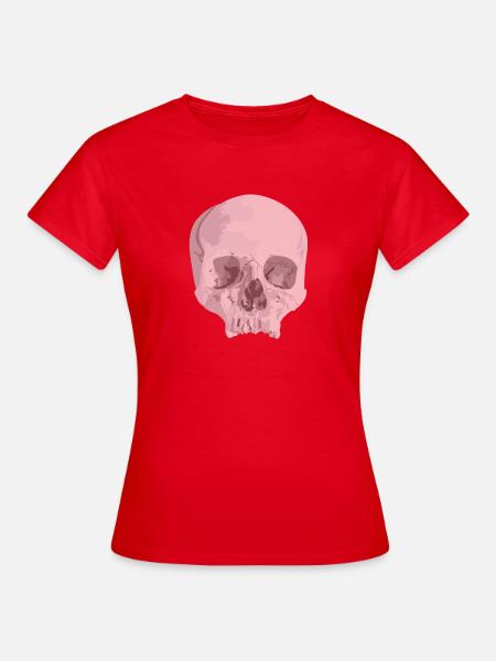 Grau Schädel Illustration - Frauen T-Shirt - Rot