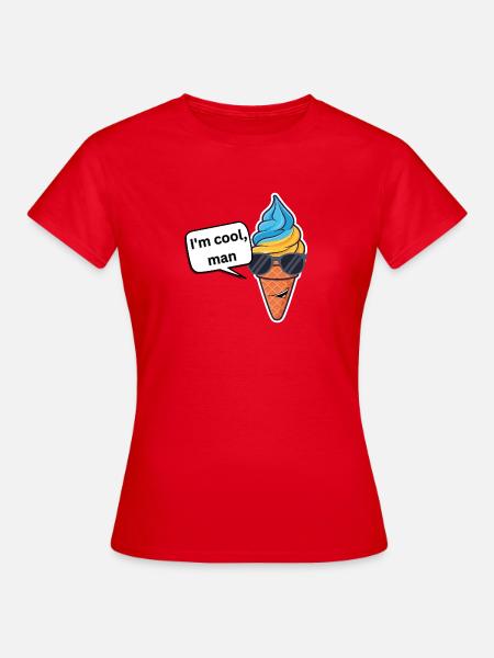 Cooles Eiscreme-Swag Motiv - Frauen T-Shirt - Rot