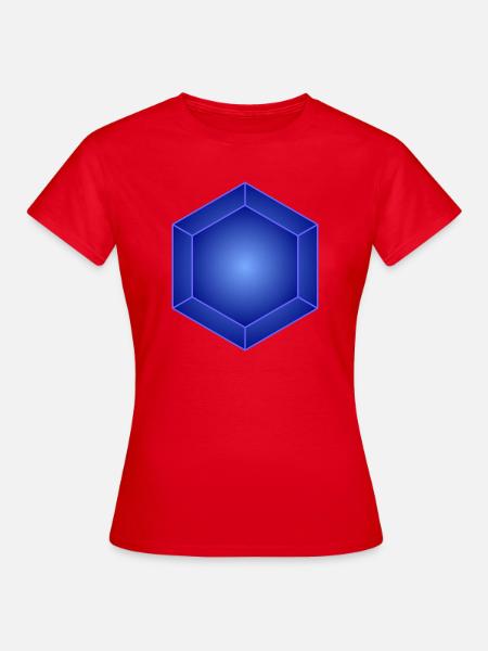 Azure Hexa Prism Glow - Frauen T-Shirt - Rot