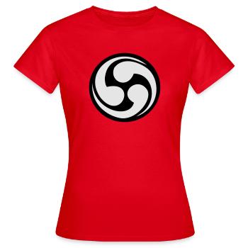 mitzu_tomoe_02 - Frauen T-Shirt - Rot - Vorne - AI Model Female 172 dark (172cm)