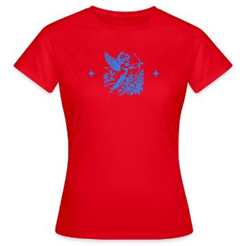 Cupid aux Fleurs Bleues - T-shirt Femme - rouge - Devant - AI Model Female 172 dark (172cm)