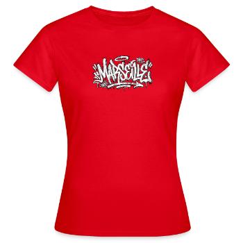 Marseille Graffiti Hip Hop - T-shirt Femme - rouge - Devant - AI Model Female 172 dark (172cm)