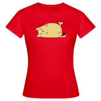 Chat avec du ruban adhésif - T-shirt Femme - rouge - Devant - AI Model Female 172 dark (172cm)