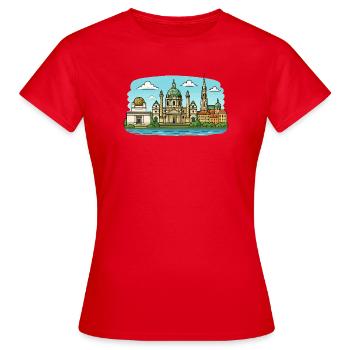 Horizon de Vienne - T-shirt Femme - rouge - Devant - AI Model Female 172 dark (172cm)