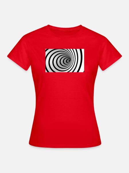 Schwarz-Weiß-Spiralwirbel - Frauen T-Shirt - Rot