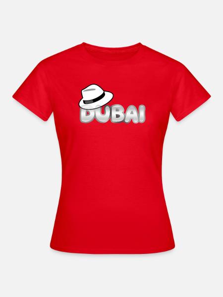 Dubai Stil mit Fedora - Frauen T-Shirt - Rot